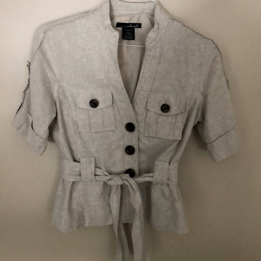 Linen short sleeved jacket